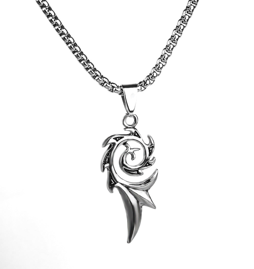 Wholesale  Ghost Pendant Necklace Vintage Personality Halloween Mask Stainless Steel Necklace Jewelry